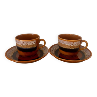 Vintage set of 2 cups and saucers Hawaii Sarreguemines