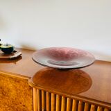 Art deco violet glass centerpiece, Le Verre Francais, Charles Schneider, France, 1930s