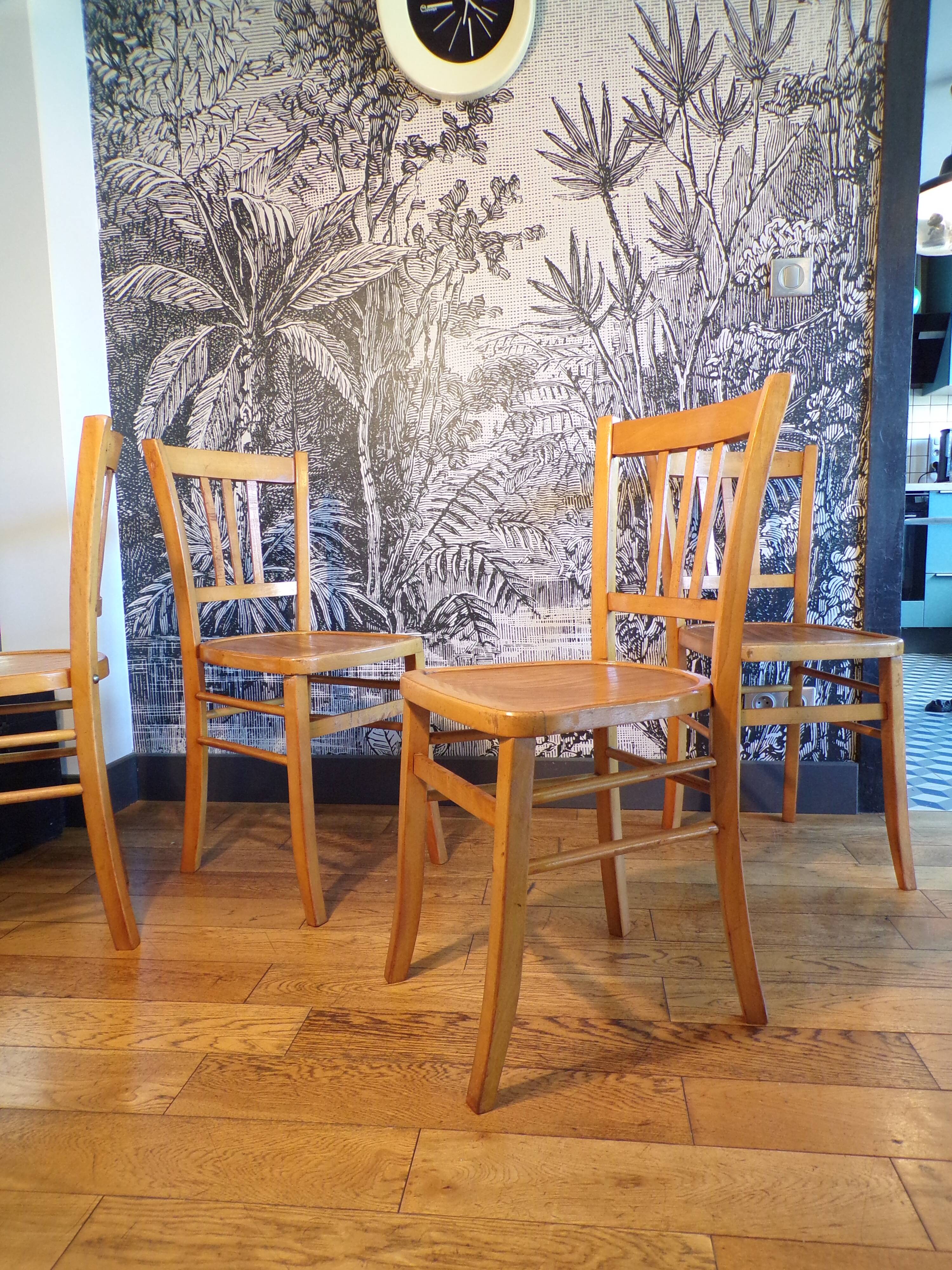 Set of 4 Luterma bistro chairs 1950