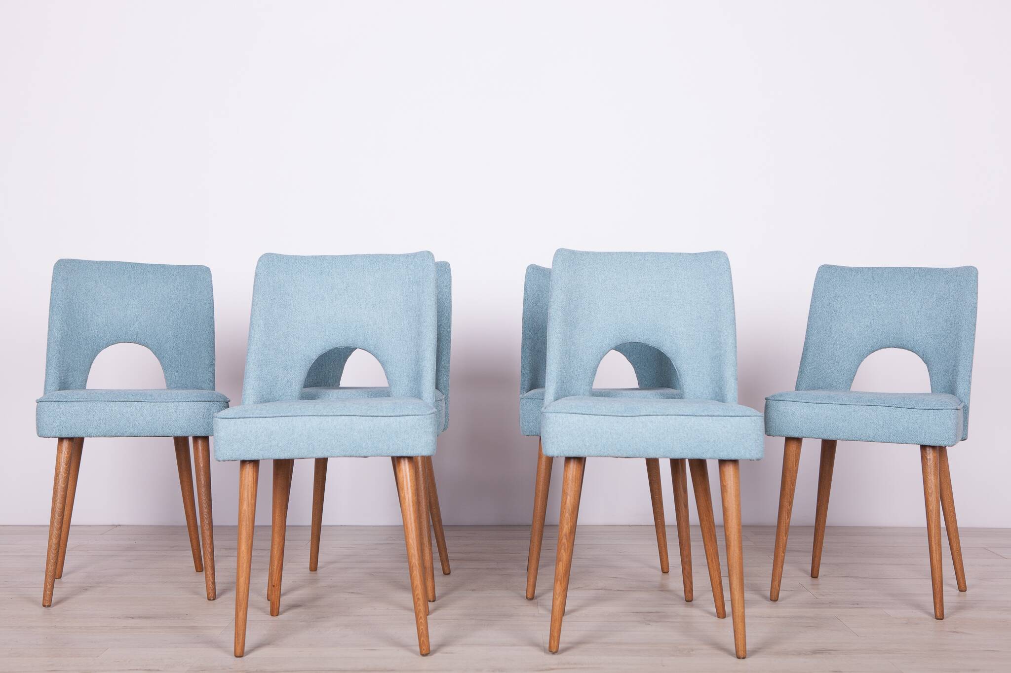 Polish Shell Chairs from Bydgoszcz Furniture Factory, 1960s, Set of 6