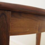 Table ronde en palissandre, design danois, années 1970, production : Danemark