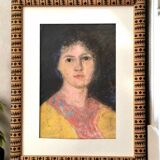 Portrait ancien pastel Jeune femme des années 30