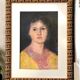 Old pastel portrait of young woman from the 1930s