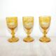 3 amber liquor glasses in Bohemian crystal