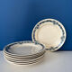 Set of 8 blue ironstone dinner plates Longchamp model Denise.