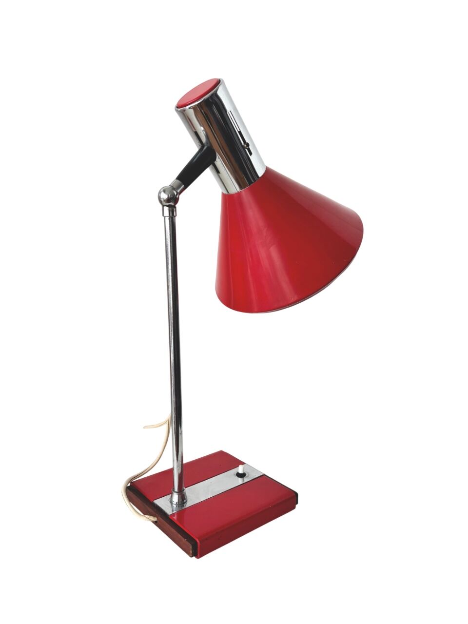 Italian desk lamp in wood and metal from the 1960s.