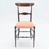 Rare pair of Campanino Chiavari walnut chairs by Fratelli Levaggi 1950