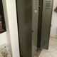 Industrial gray metal locker with 6 doors