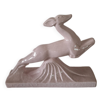 The Doe Georges CASSIN (20th century) Proof in cracked pink enamelled earthenware