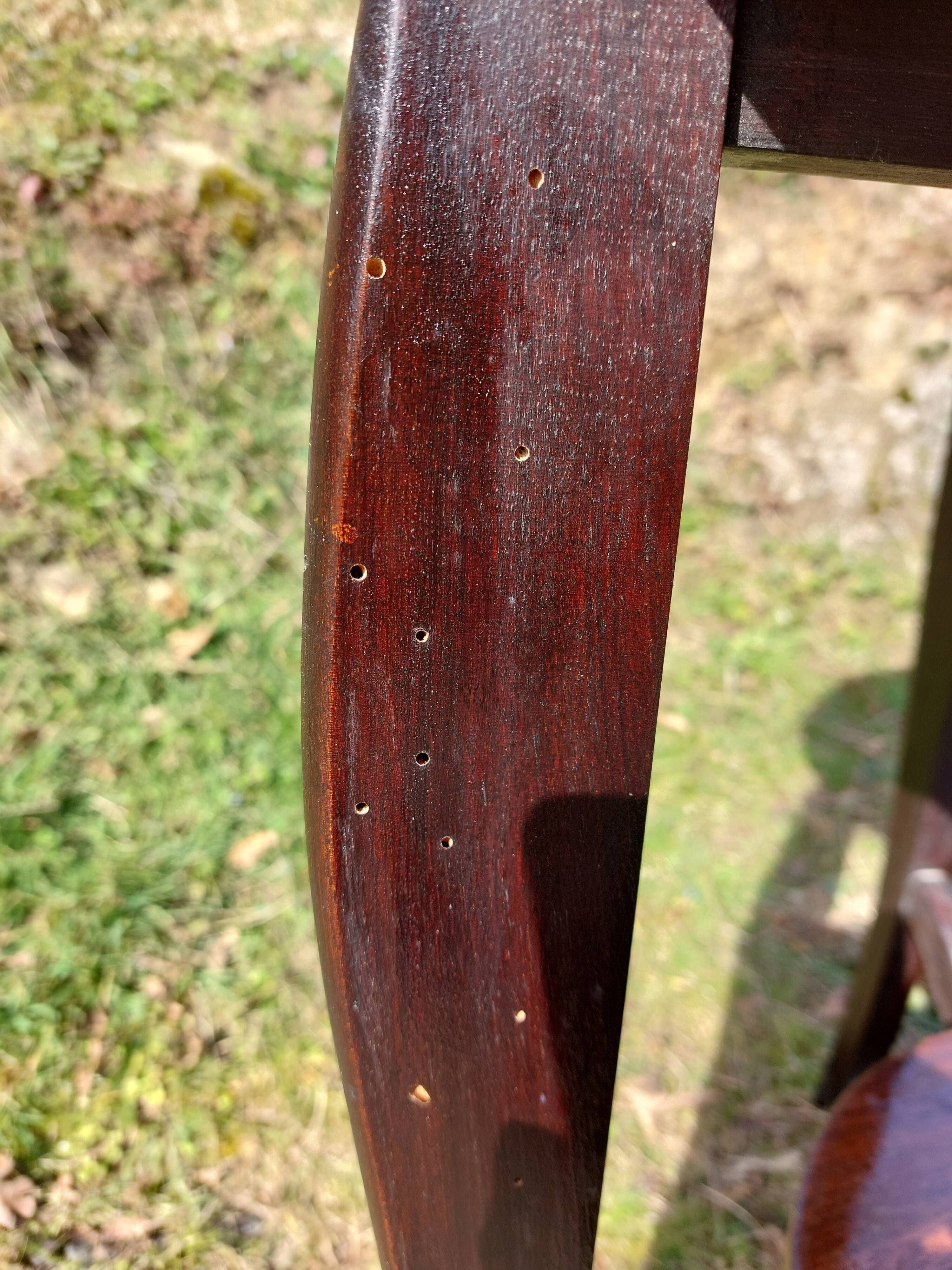 wooden pedestal table, two-tone, art deco