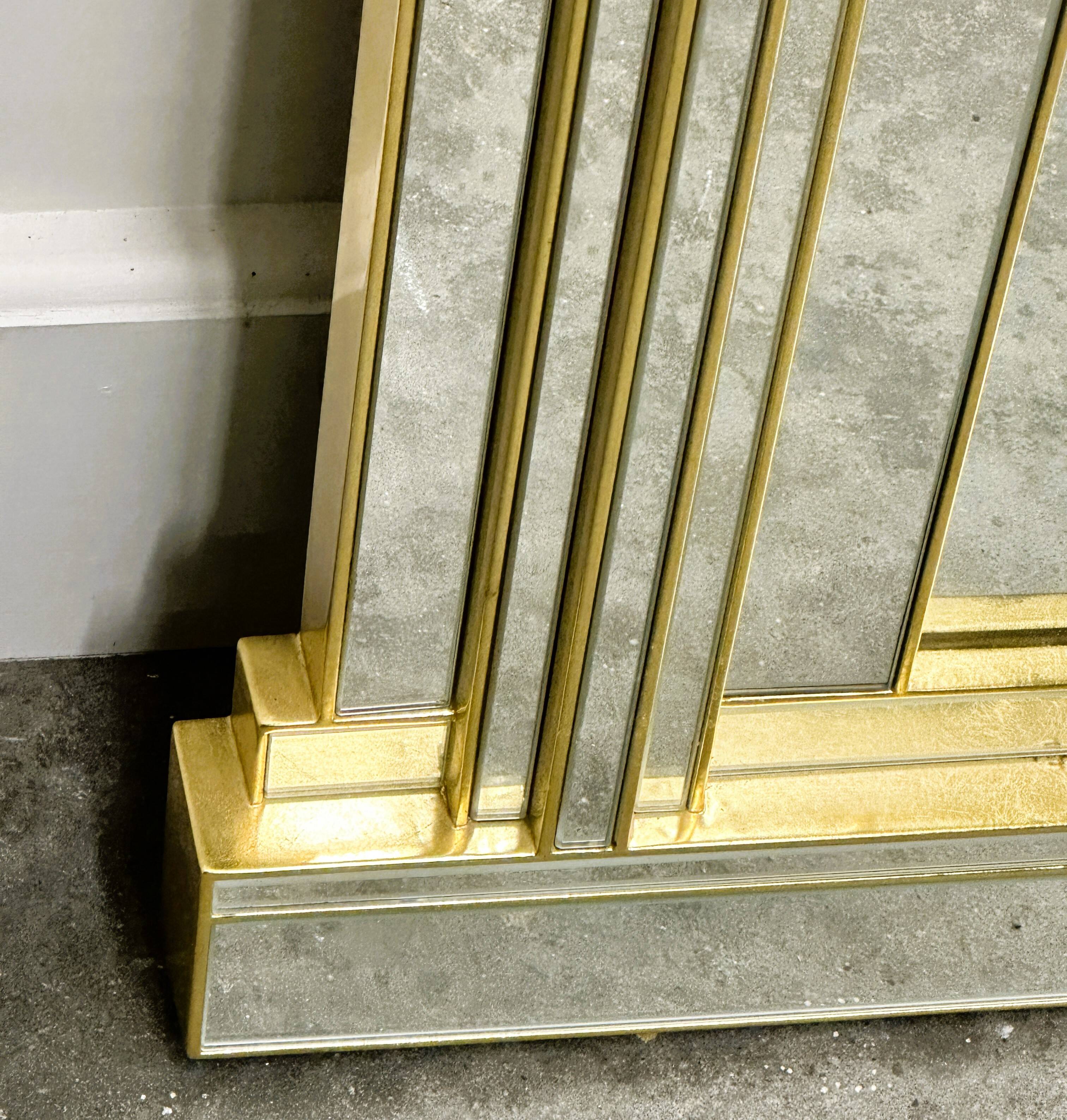 Large Vintage Horizontal Hollywood Regency Mirror by De Knudt, Belgium 1980