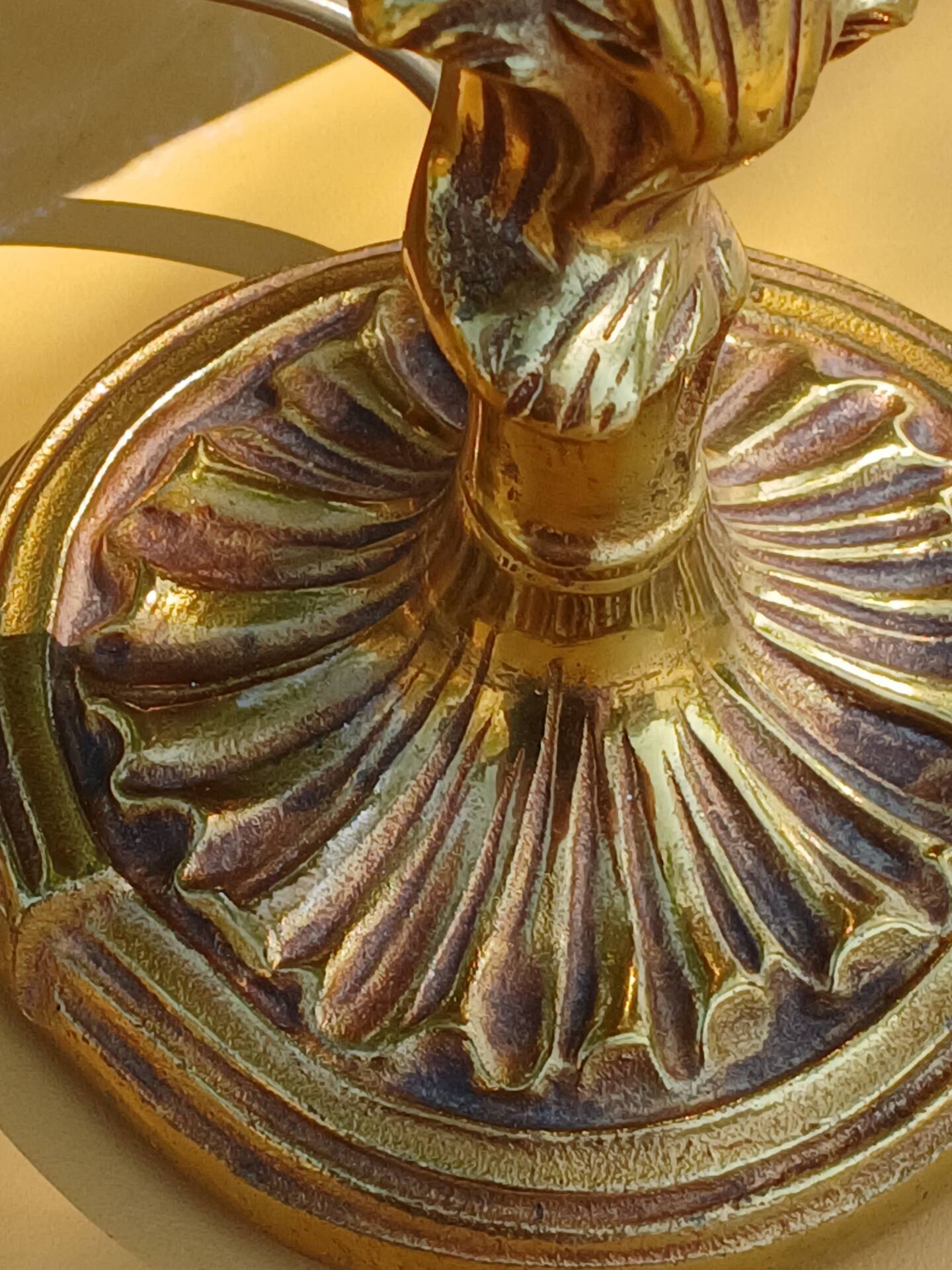 Vintage Rococo style gilded bronze lamp base