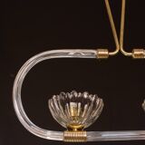 Extraordinary two-cup Art Deco candlestick by Barovier and Toso, 1940s