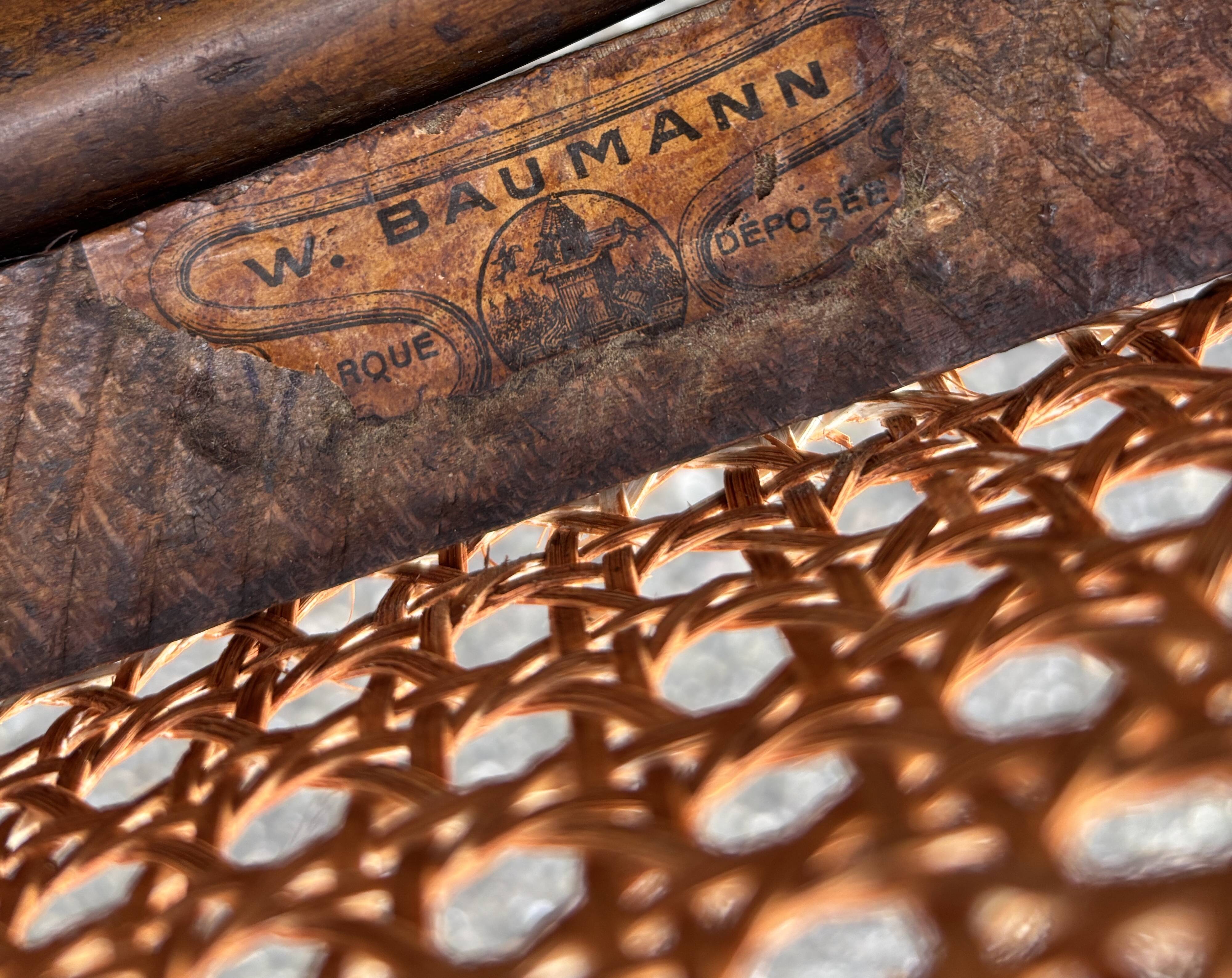 Rare american viennese style office armchair, bent wood, w baumann.