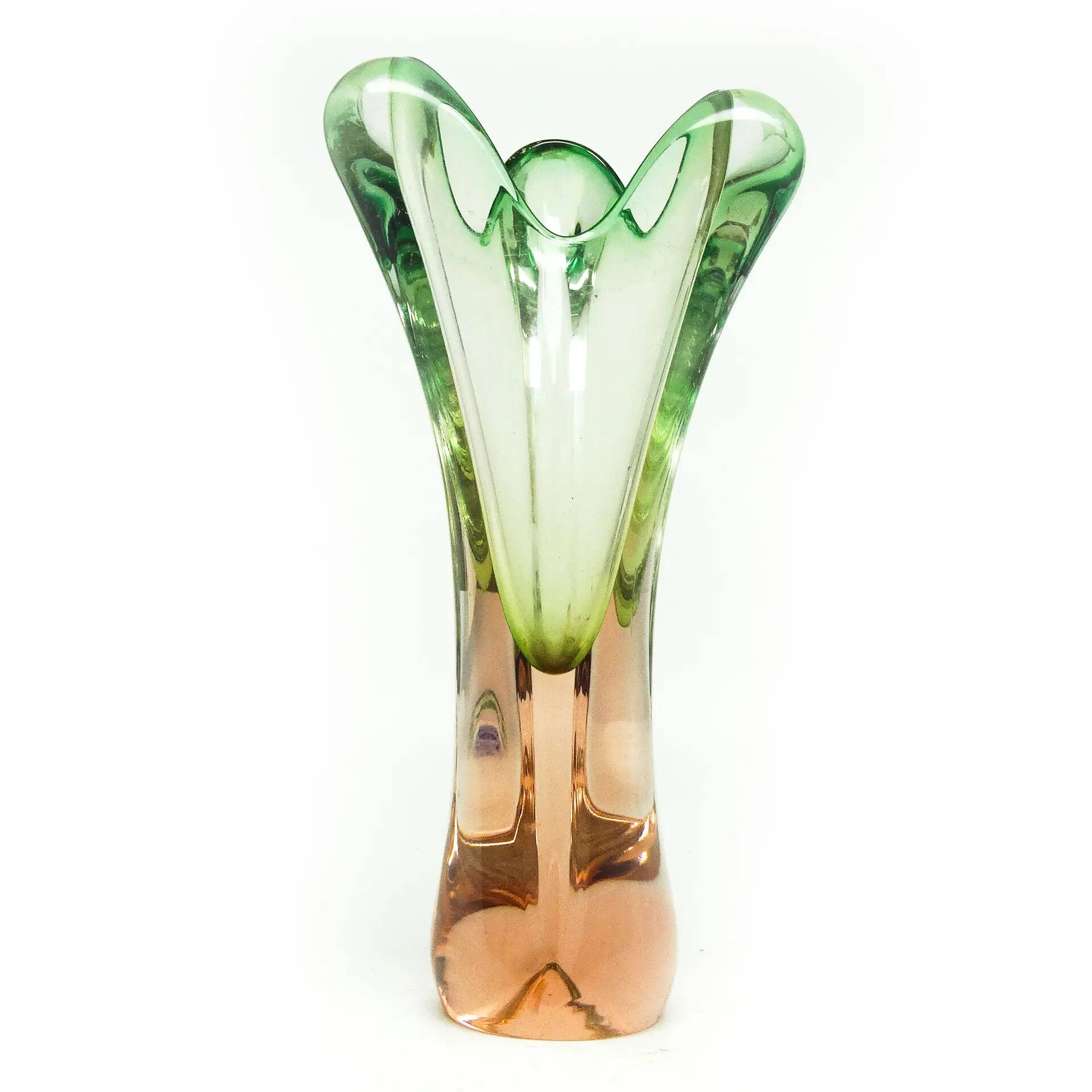 Mid-century modern vase, glass, designed by J. Hospodka, Czechoslovakia, 1960s