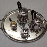 tea and coffee set 5 pieces in silver metal Gallia for Christofle model "Malmaison"