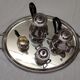 tea and coffee set 5 pieces in silver metal Gallia for Christofle model "Malmaison"
