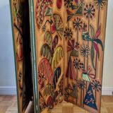 Screen decorated with wool threads, “Huichol” art, Sofia Ribeira, 124 cm