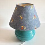 Lampe boule en céramique bleue vintage