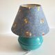 Lampe boule en céramique bleue vintage