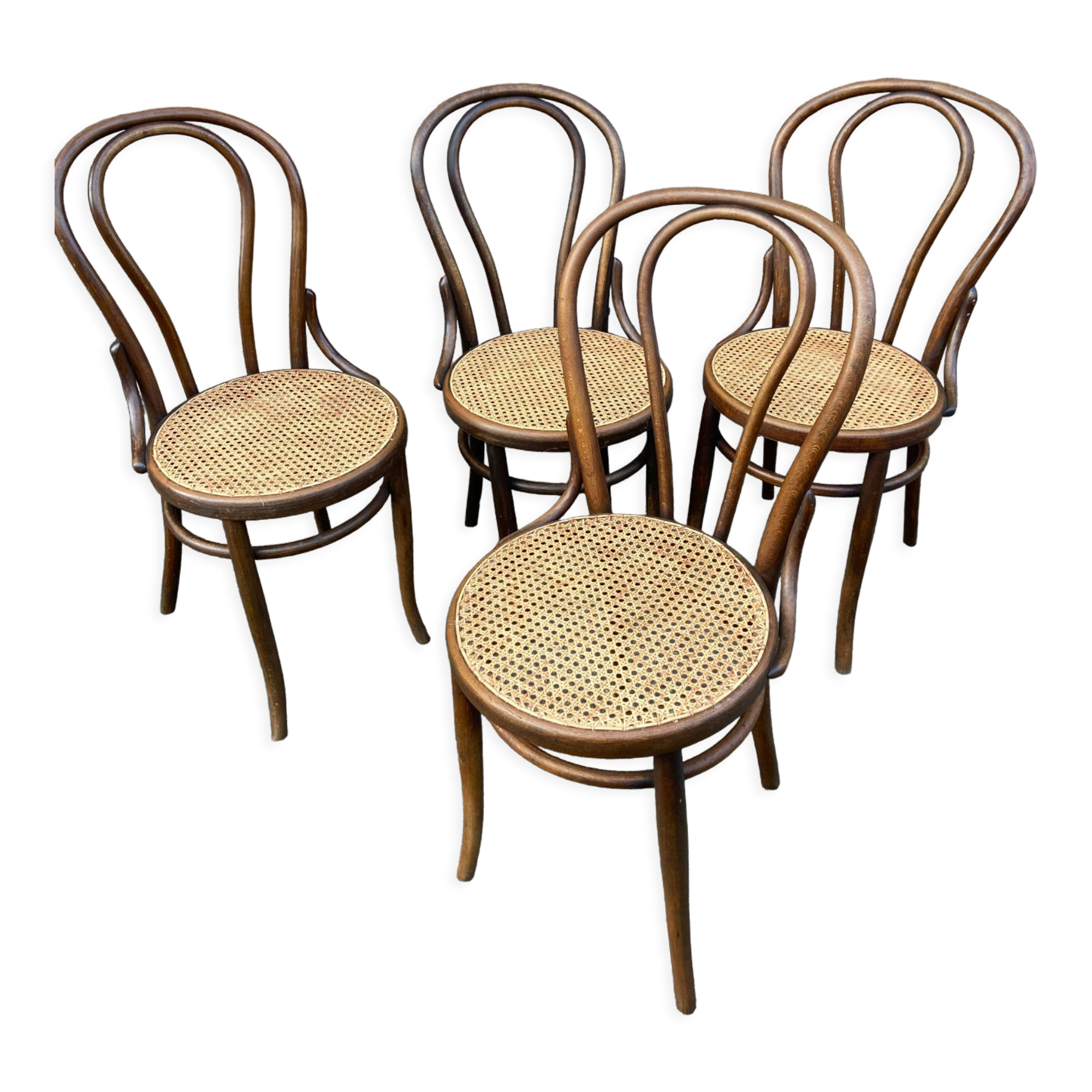 Suite of 4 chairs bistrot Fischel Nr 18 bentwood