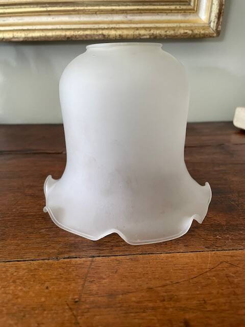 antique tulip lampshade in frosted glass