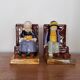 Pair of HB Quimper bookends by Berthe Savigny seated children
