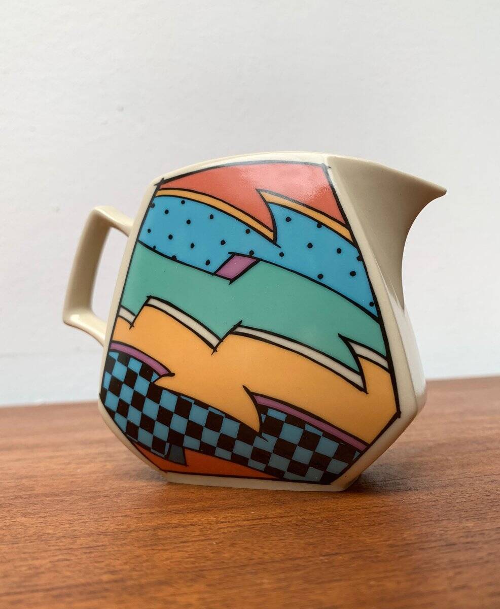 Milk jug and sugar bowl from the Flash One postmodern series by Dorothy Hafner for Rosenthal, 1980s, set of 2.
