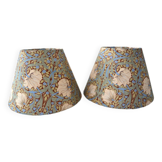 Pair of lampshades, vintage fabric