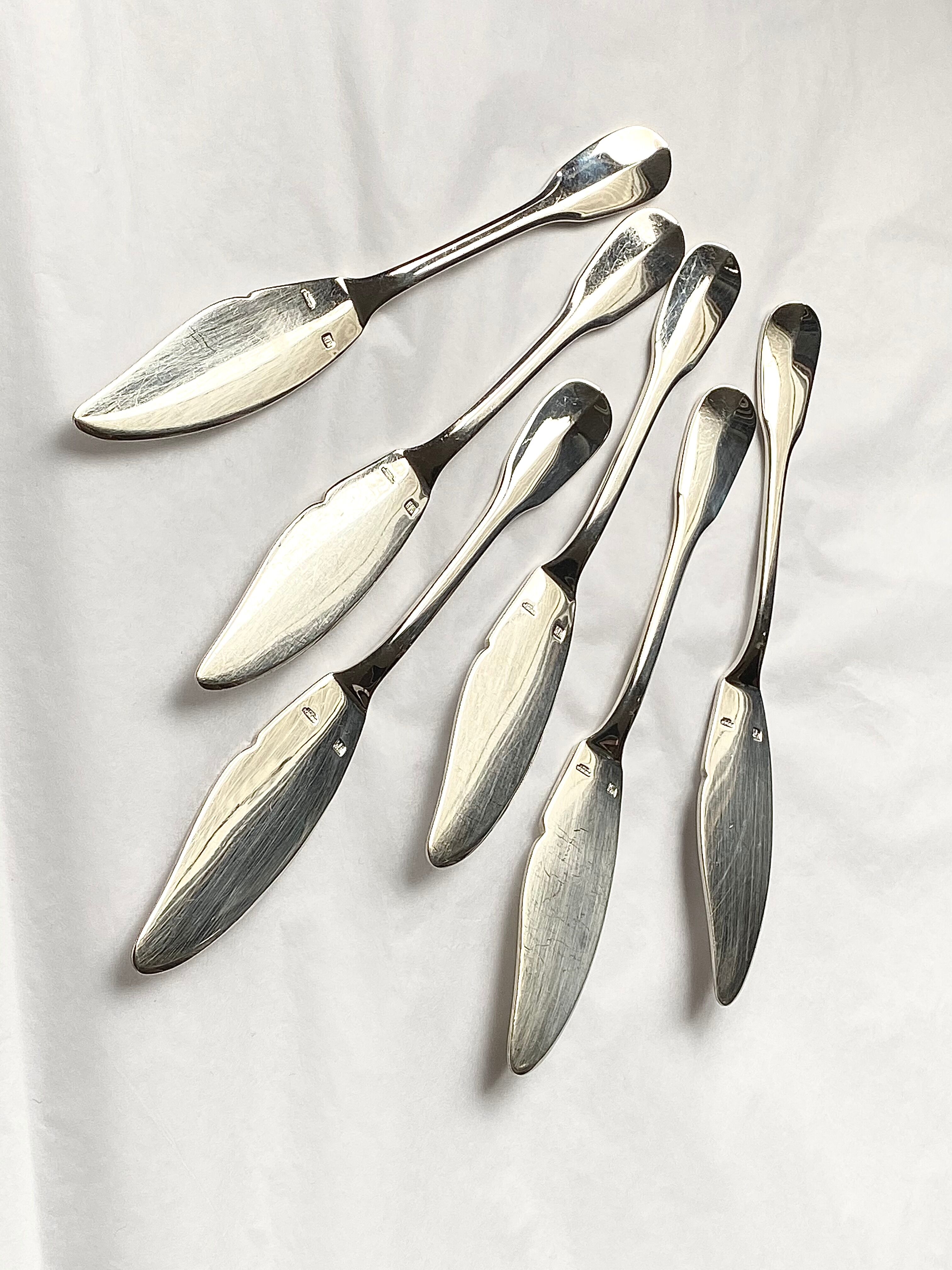Puiforcat Hermes set of 6 fish knives
