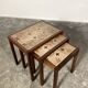 Danish nesting tables in rosewood and ceramic by Willy Ryomgard, Mo.