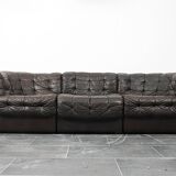 Canapé trois places De Sede DS-11 en cuir marron chocolat