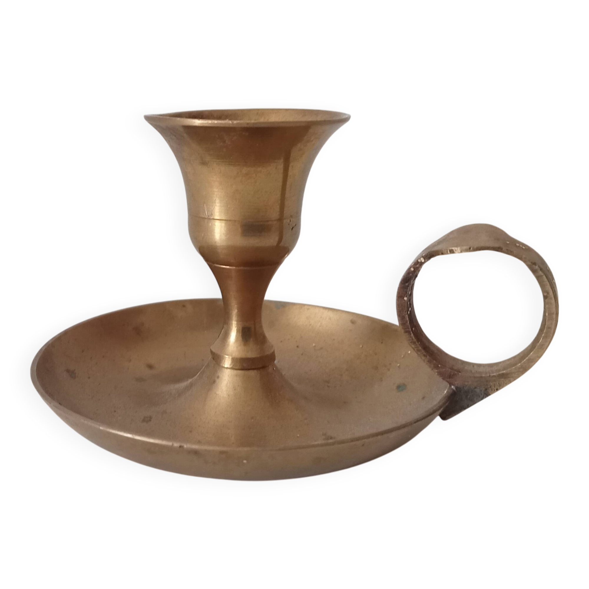 Vintage brass hand candle holder