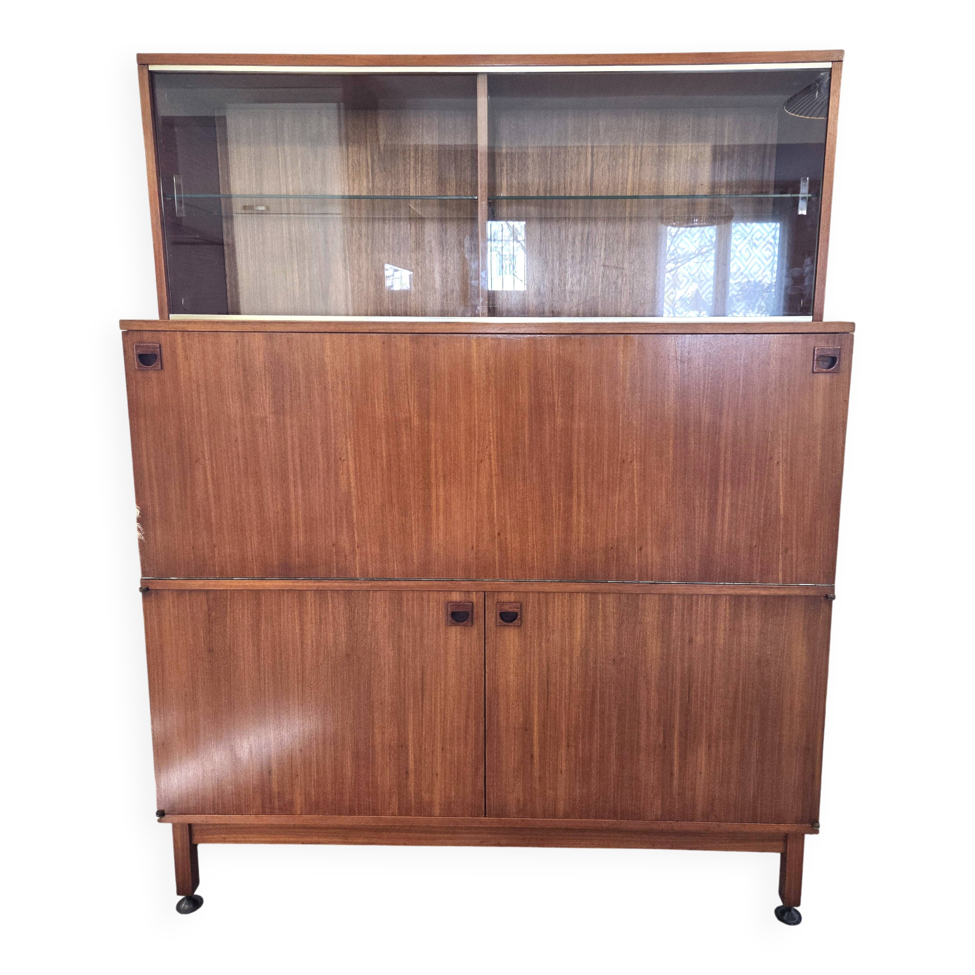 Buffet secrétaire en teck scandinave André Monpoix