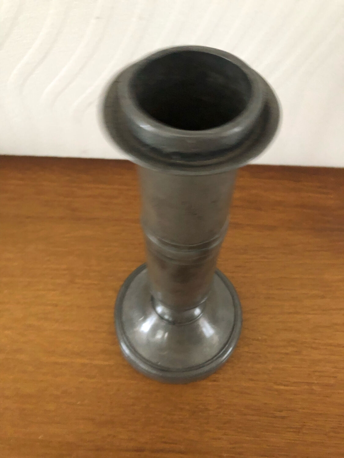 Antique pewter candle holder