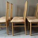 Magnificent set of 6 Italian high back dining chairs from the 20th century