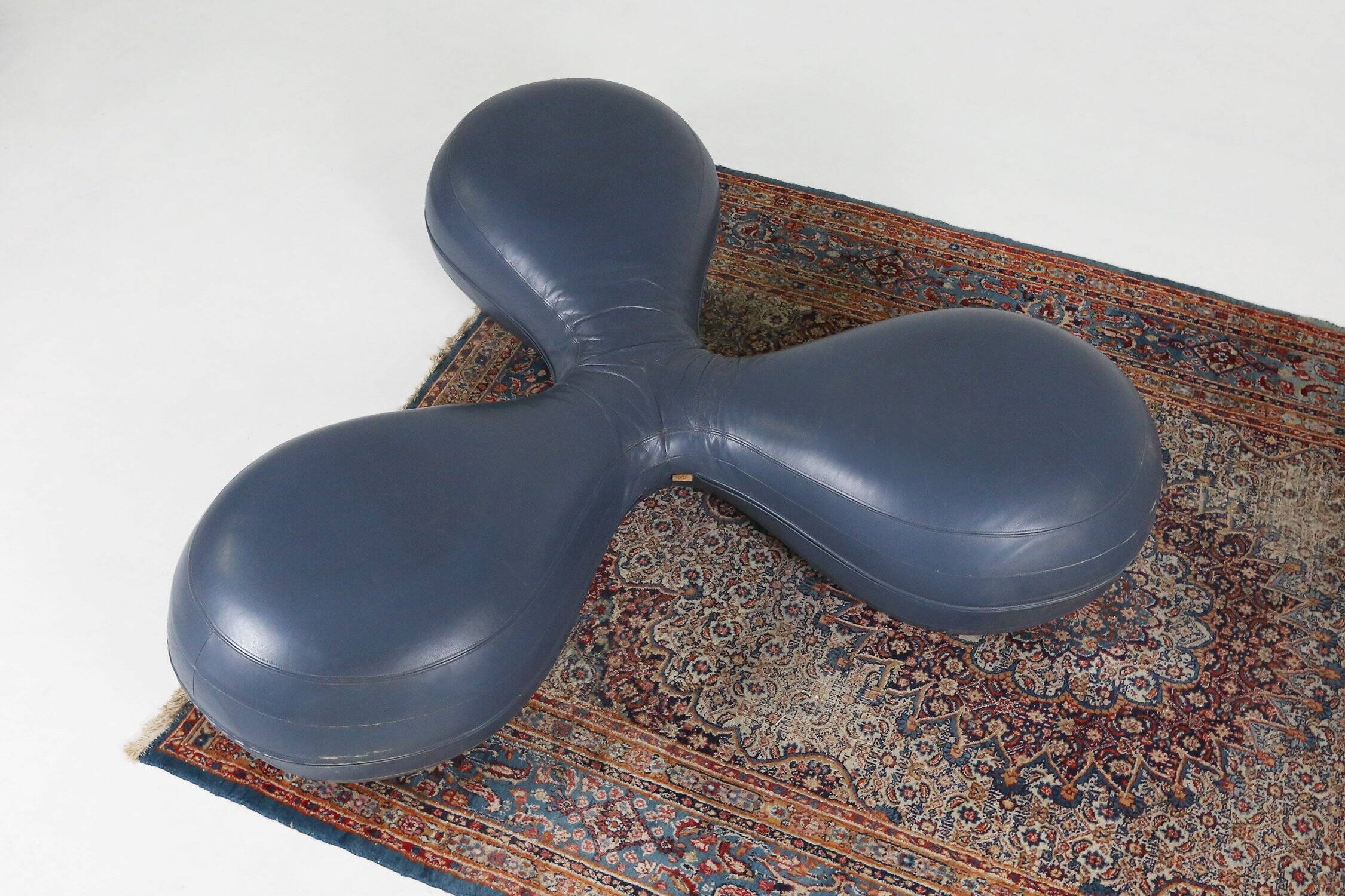 Leather Pouf by Lowie Vermeersch for Durlet, Belgium 1999