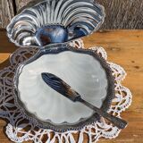 Vintage shell butter dish with your knife