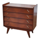 Vintage chest of drawers from the 50s 4 drawers feet compass and mahogany fins