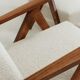 Vintage long chair off-white bouclé zigzag