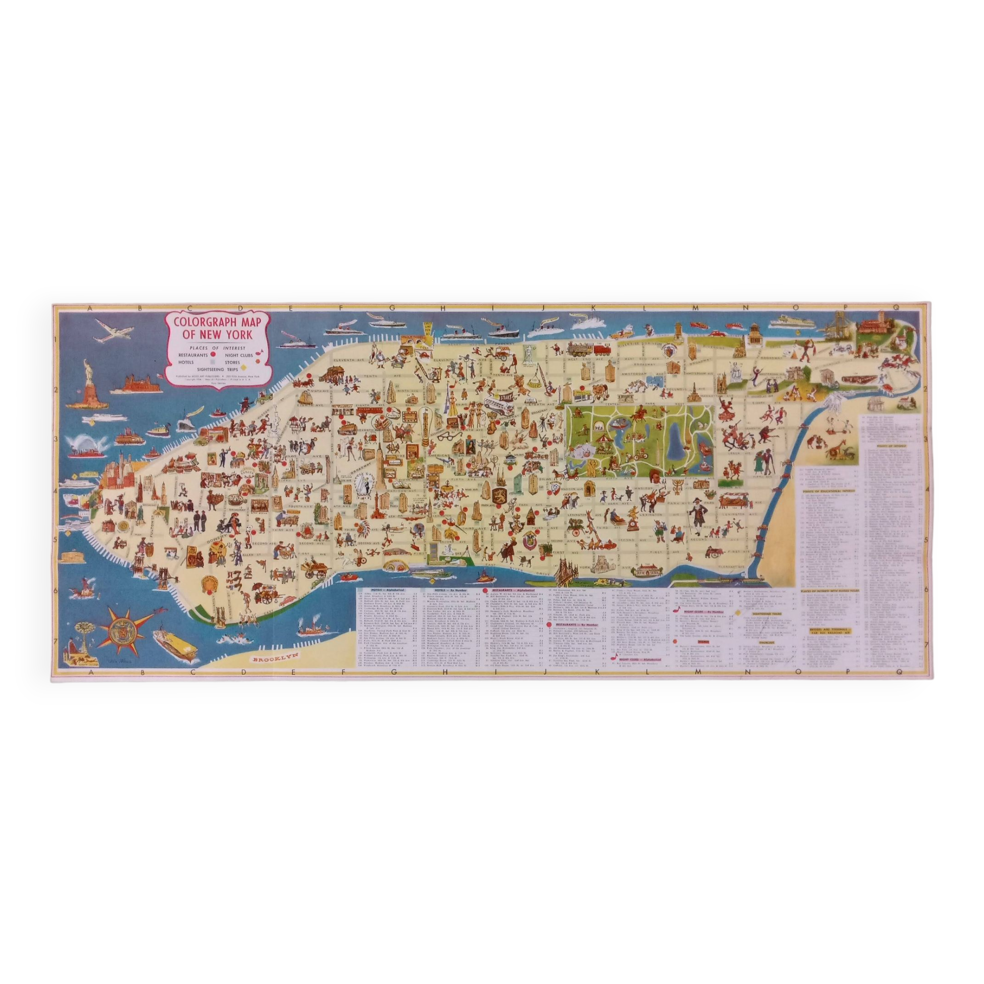 Pictorial map of New York 1950's