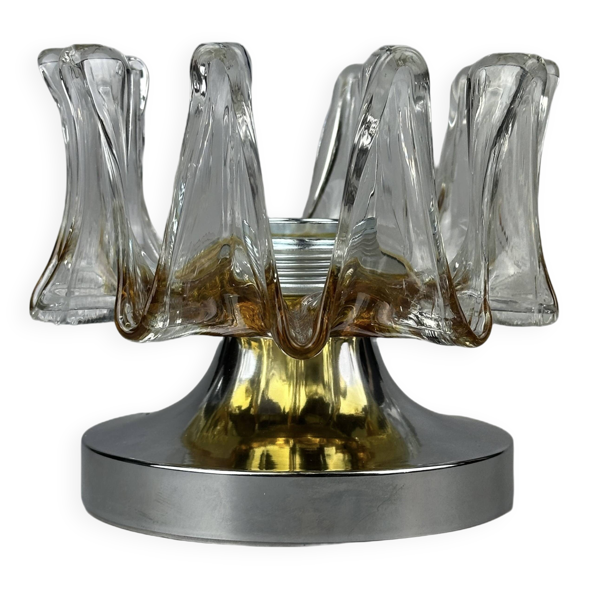 60s 70s wall lamp Wall Sconce made of metal & Murano glass Space Age design