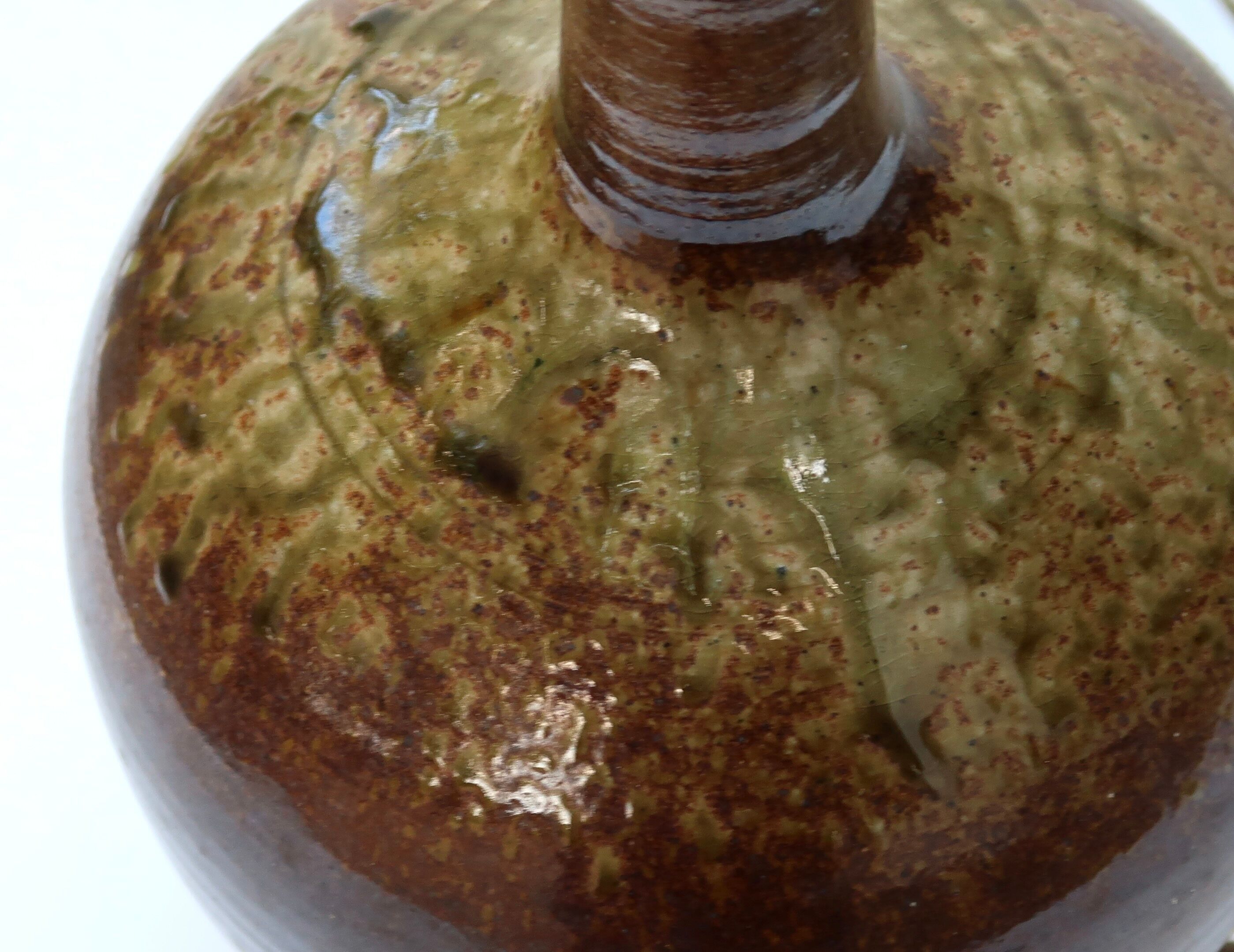 Lamp foot "ball" in signed sandstone, 70s