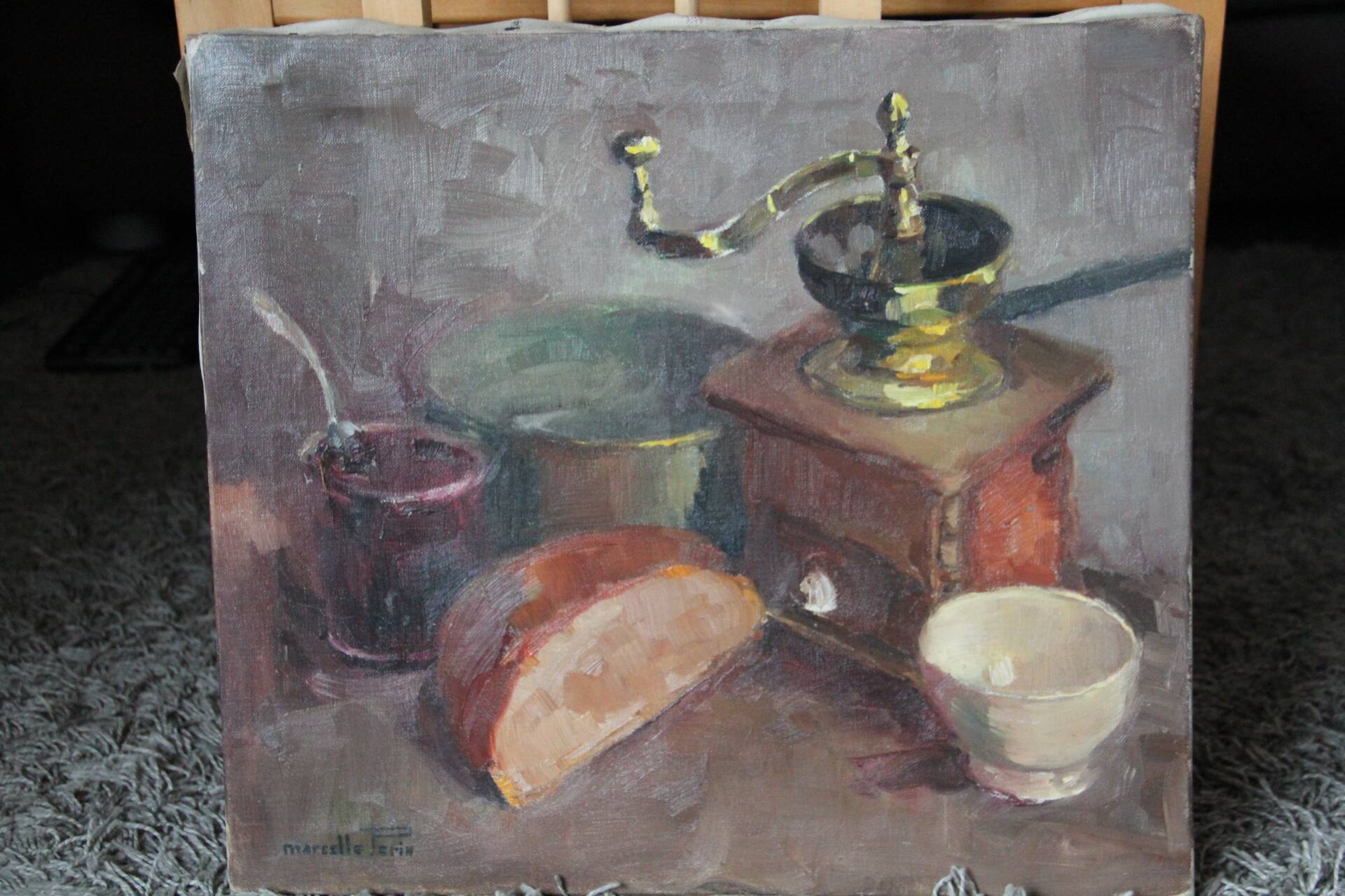 Still life at breakfast, painting, 45 x 50 cm