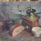 Nature morte au petit déjeuner tableau hst45 x 50