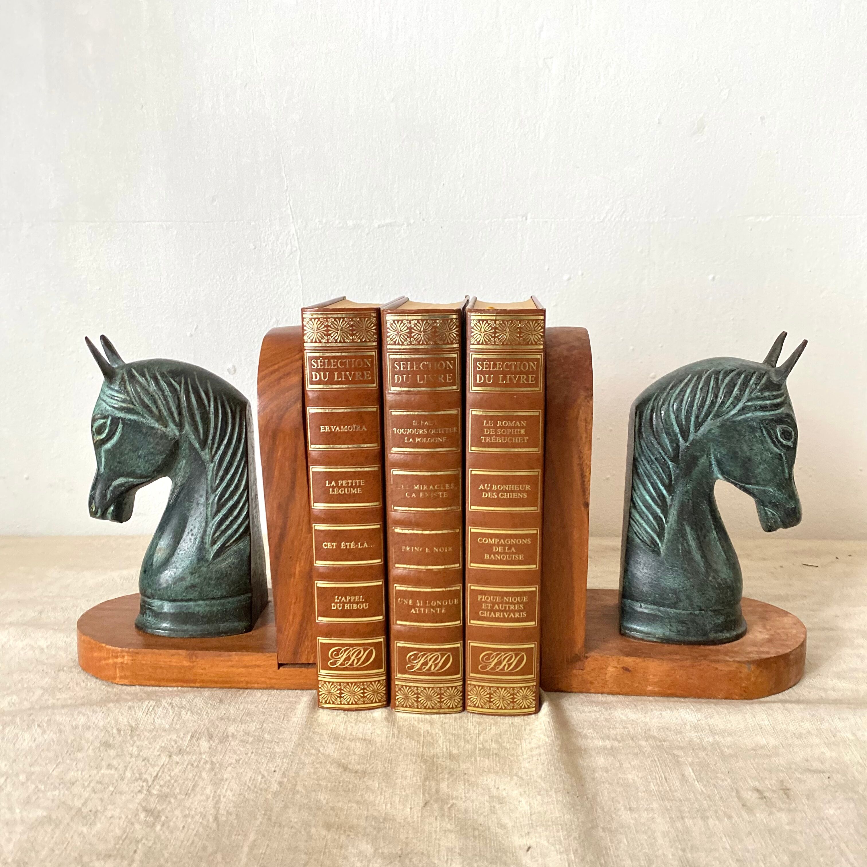 Paire de serre livres tête de cheval