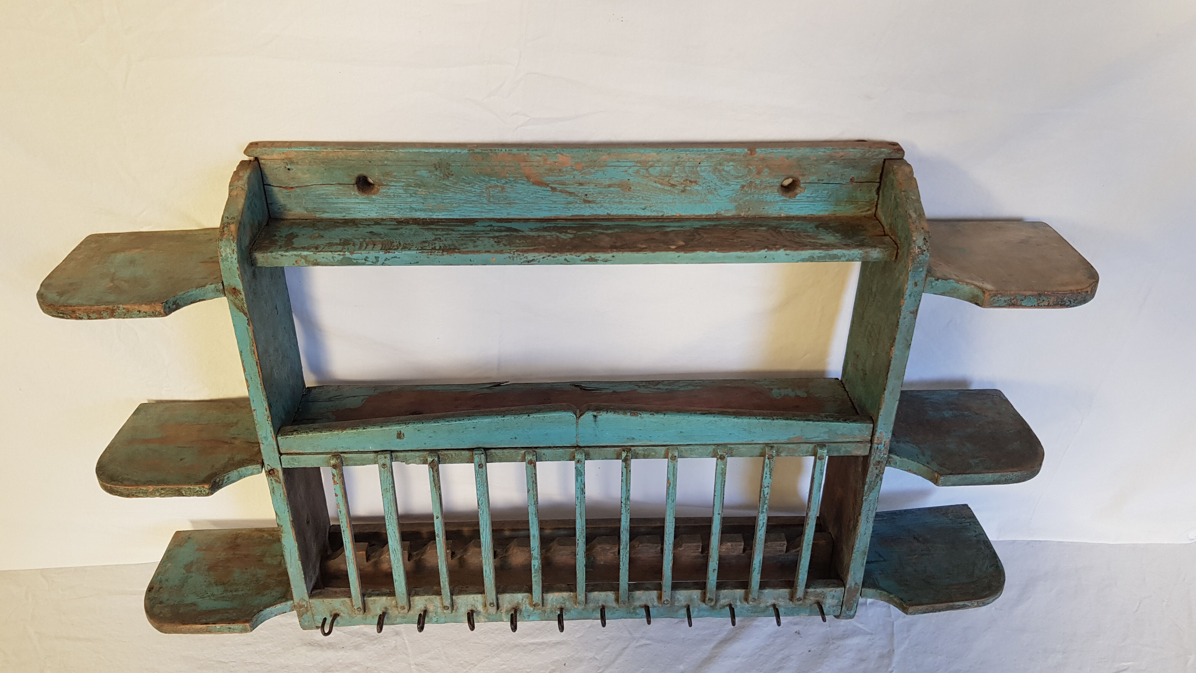 Old wall shelf - Burmese teak rack - 78 x 13 x 47 cm