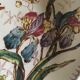 Assiette montée à gateaux en terre de fer 19e fleurs et oiseaux