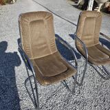 4 Cidue armchairs in chrome metal from the 70s