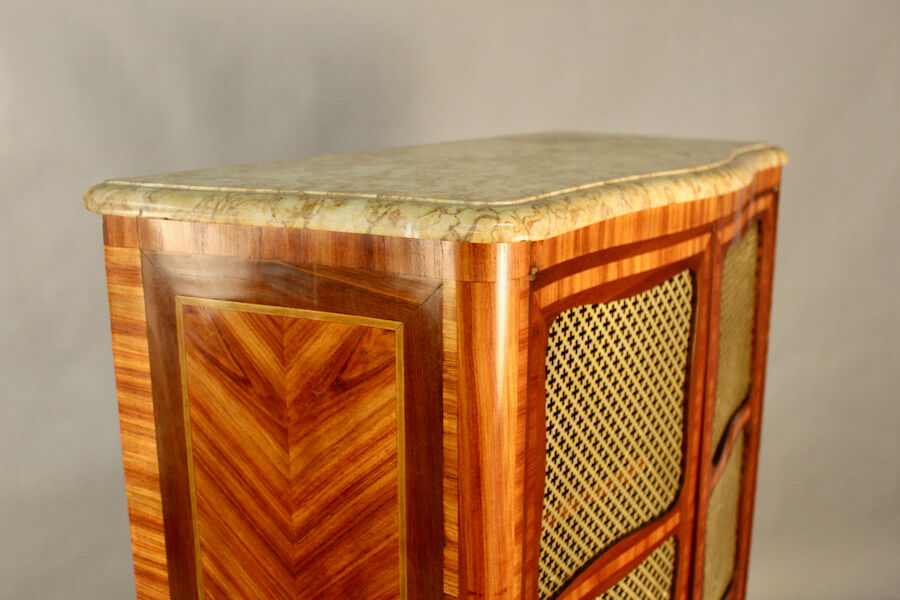 Showcase library mesh marquetée louis xv